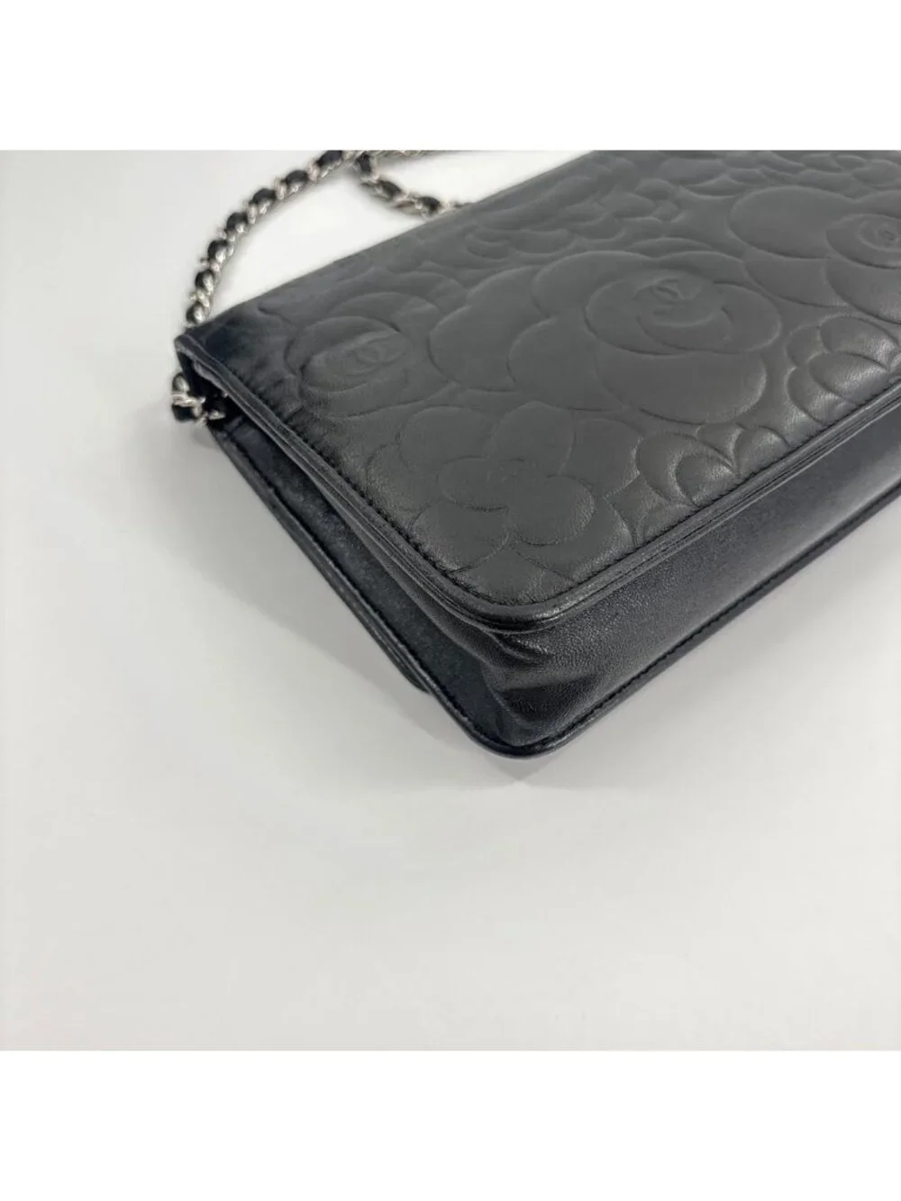 Chanel Super Camellia Black Chain Shoulder